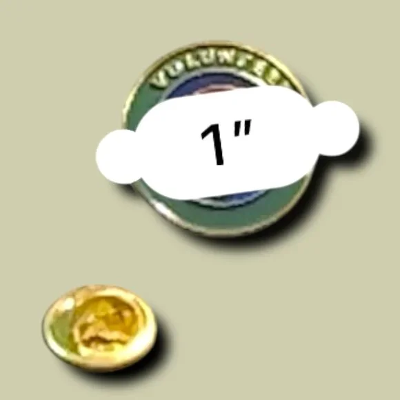 National Park Service Volunteer Enamel Pin Round 1" Green & Blue With Gold Accen - Picture 2 of 5